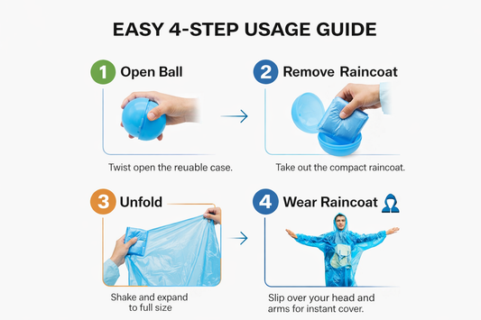 Raincoat Keychain Ball — Emergency Poncho On The Go