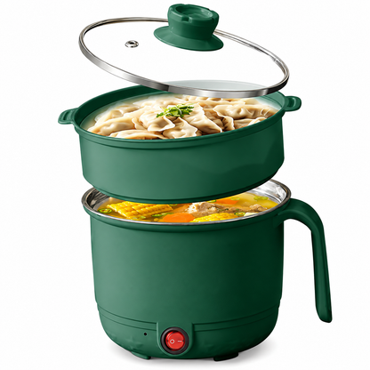 Multipurpose Electric Hot Pot with Steamer | 2-in-1 Portable Cooking Pot