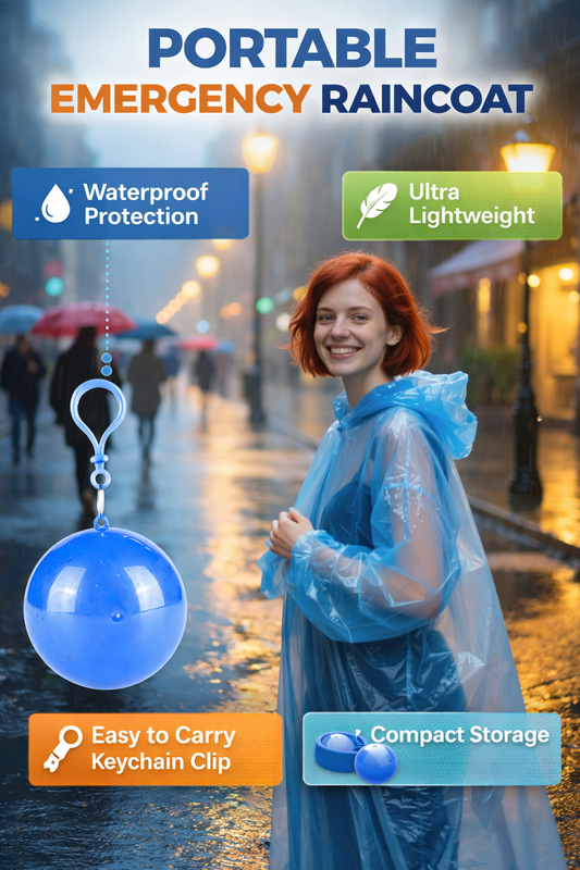 Raincoat Keychain Ball — Emergency Poncho On The Go