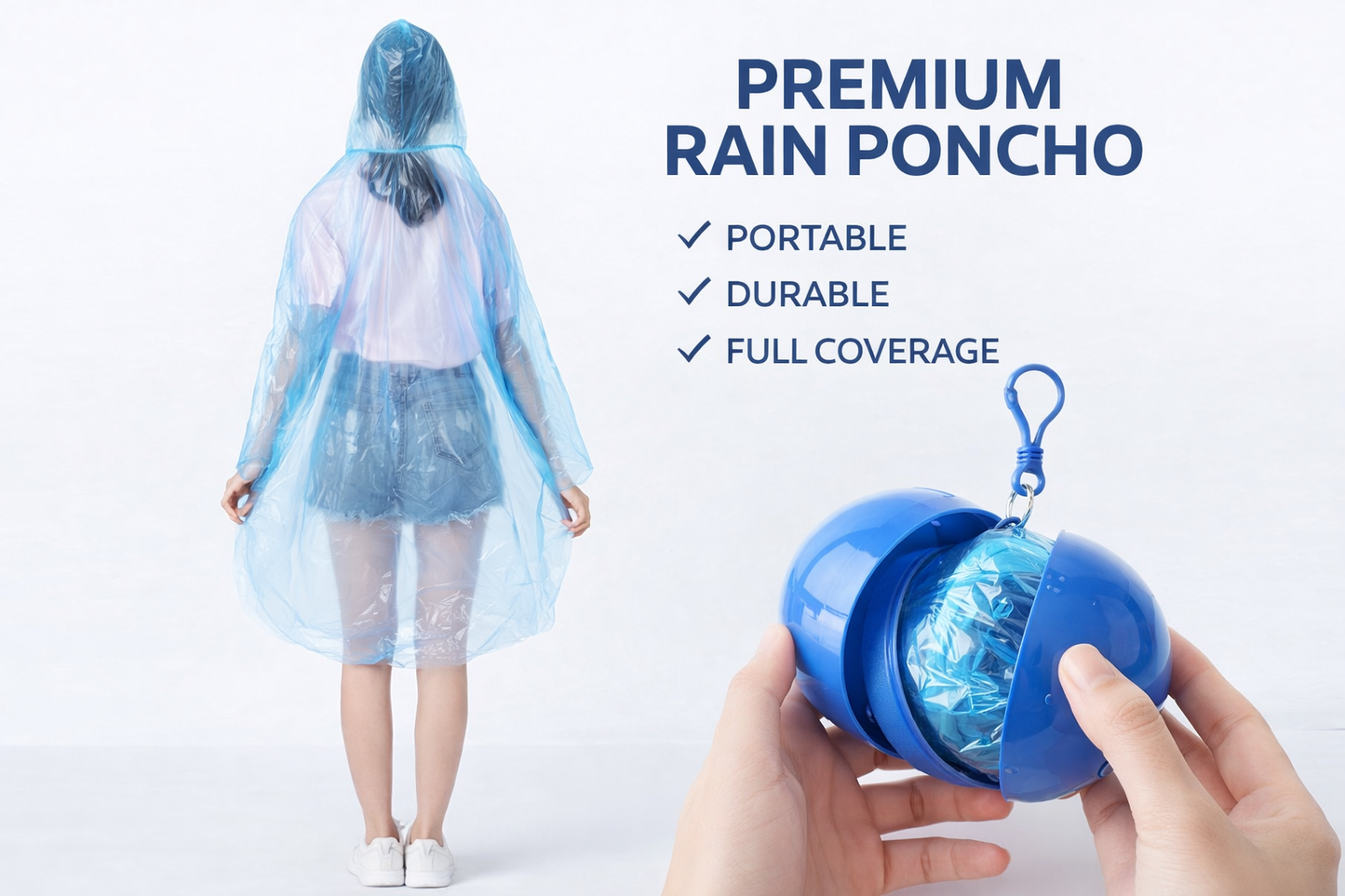 Raincoat Keychain Ball — Emergency Poncho On The Go