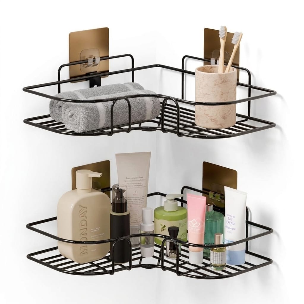 ⭐Premium Bathroom Adhesive Corner Shelf⭐ ( Pack of 2 )